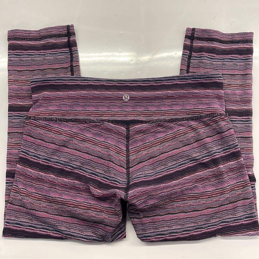 lululemon athletica Pink Stripe High-Rise Leggings Size 10